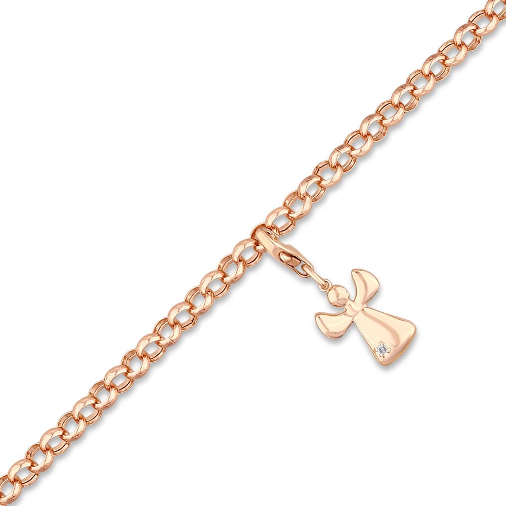 0,01 Karat Melek Charm Pırlanta Bileklik