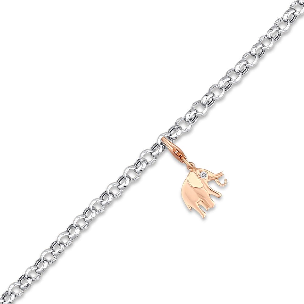 0,01 Karat Fil Charm Pırlanta Bileklik