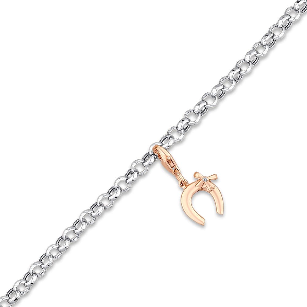 0,01 Karat At Nalı Charm Pırlanta Bileklik