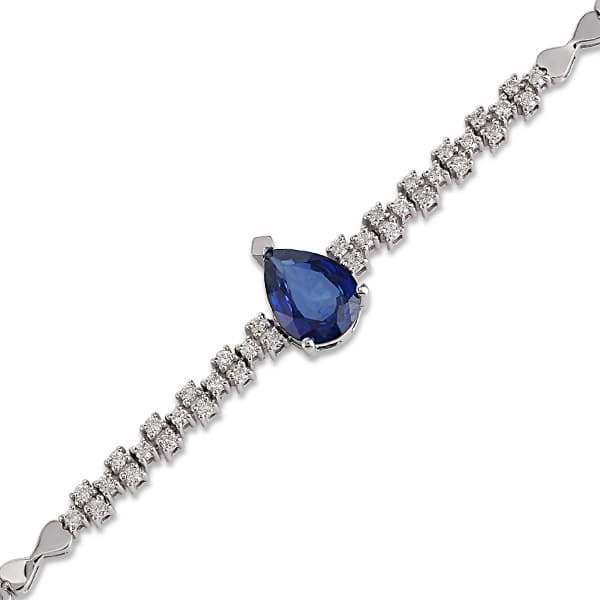 1,50 Karat Pırlanta Safir Bileklik