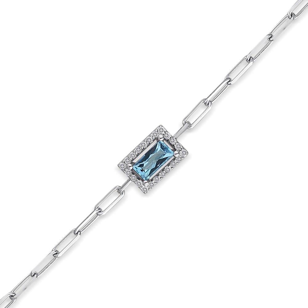 0,57 Karat Pırlanta Blue Topaz Bileklik