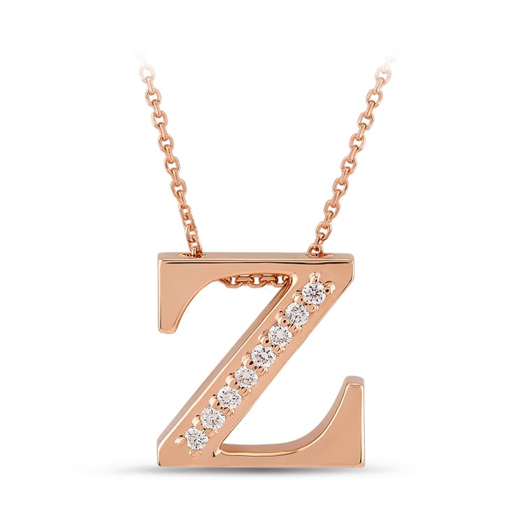 0,04 Karat Z Harfi Pırlanta Kolye