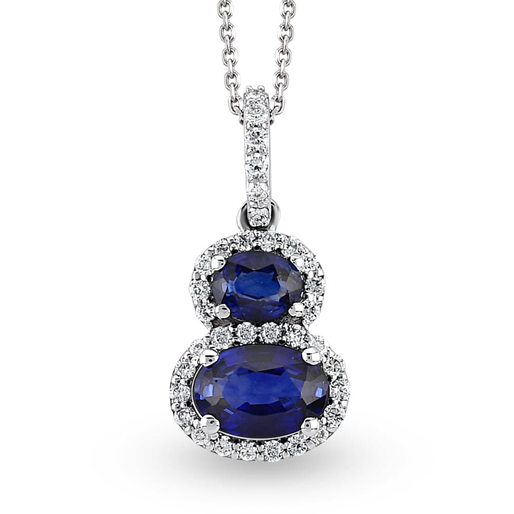 0,83 Karat Pırlanta Safir Kolye