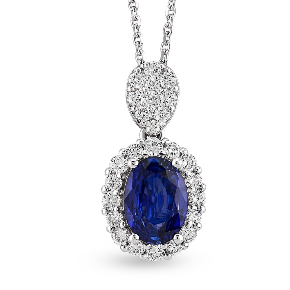 1,24 Karat Pırlanta Safir Kolye