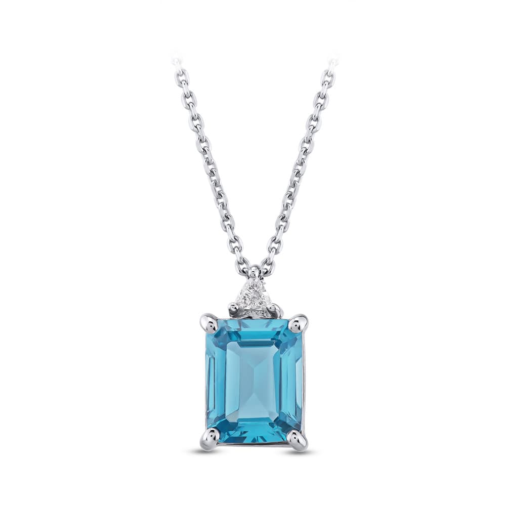 2,24 Karat Pırlanta Blue Topaz Kolye
