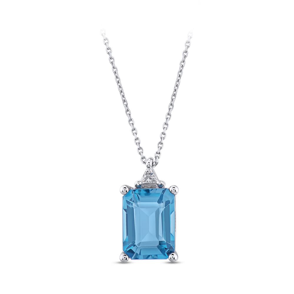 1,82 Karat Pırlanta Blue Topaz Kolye