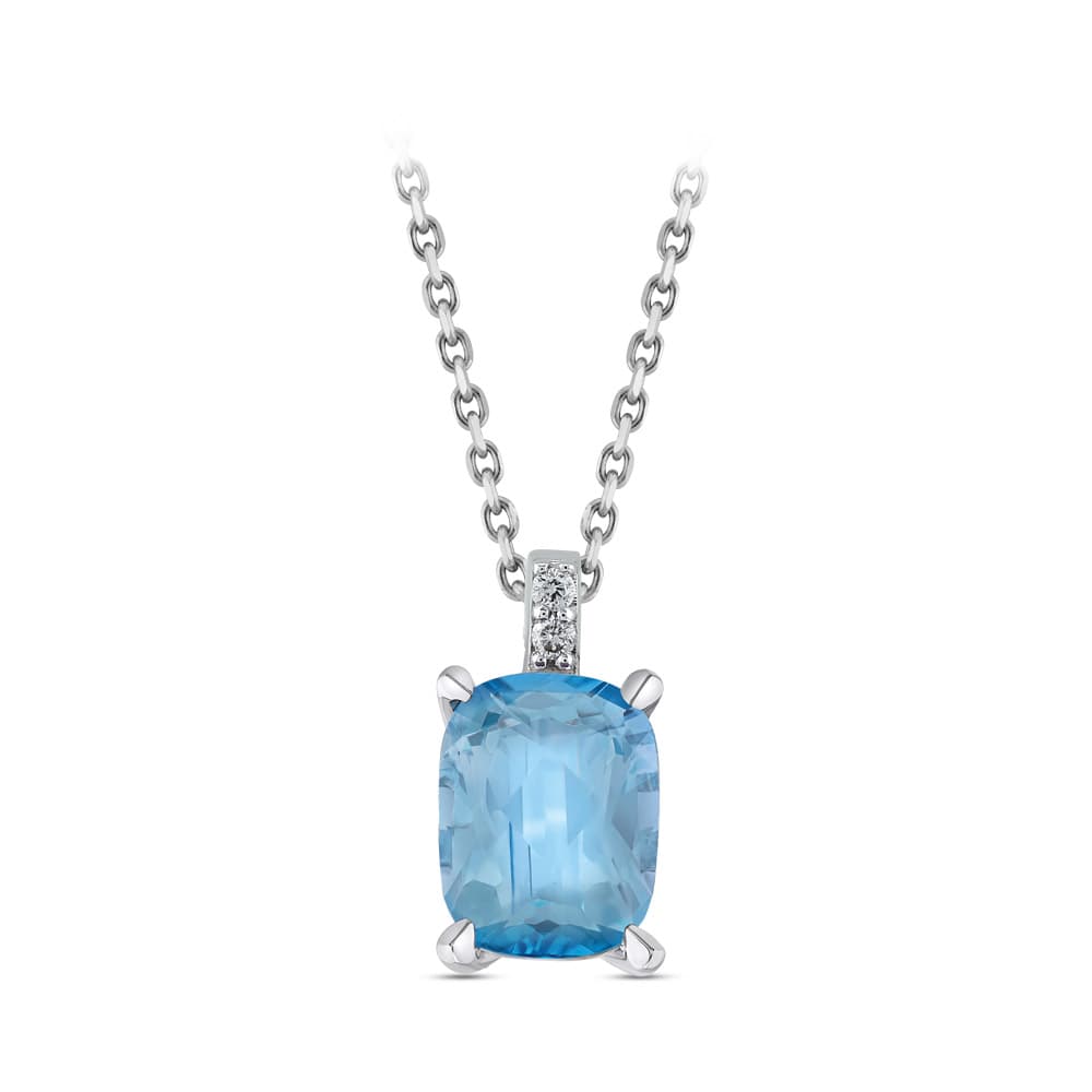 1,62 Karat Pırlanta Blue Topaz Kolye