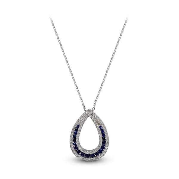 1,05 Karat Pırlanta Safir Kolye
