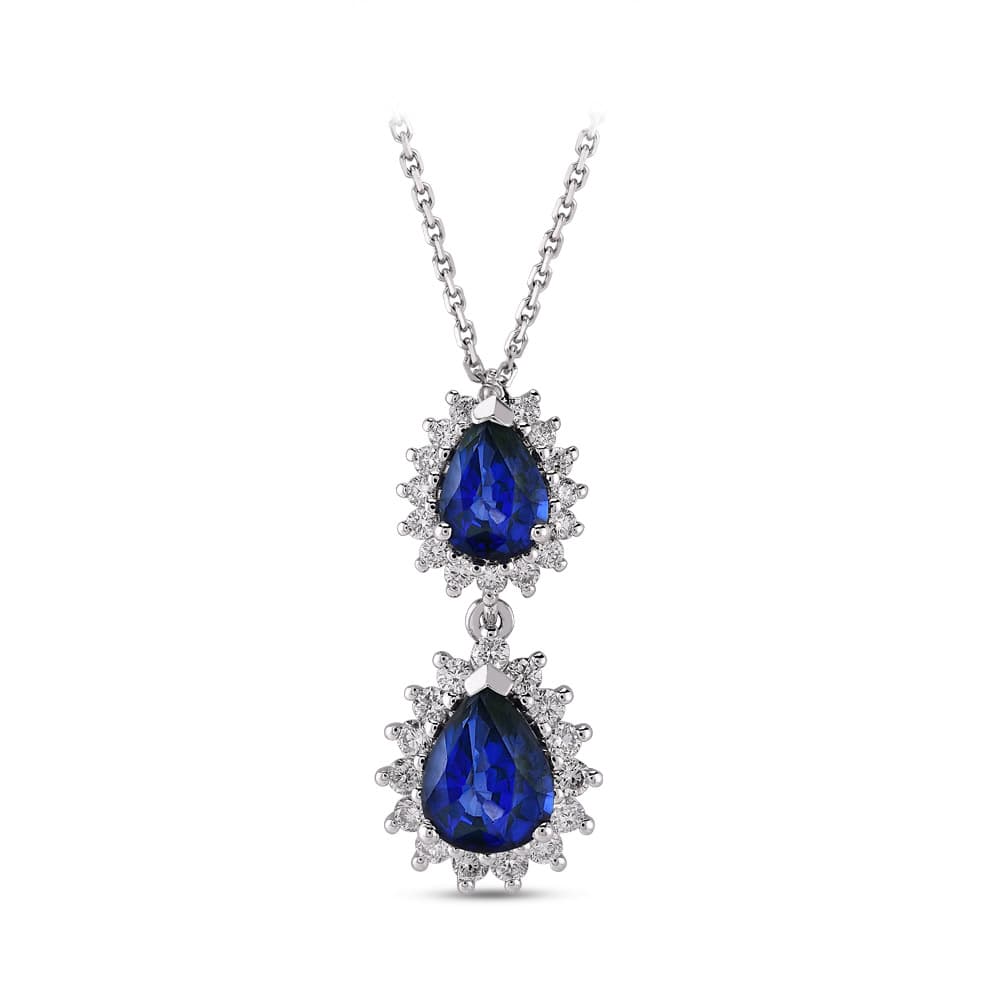2,28 Karat Pırlanta Safir Kolye