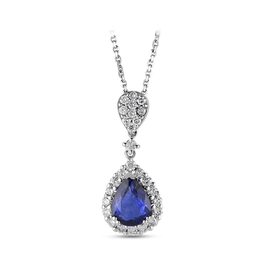 1,62 Karat Pırlanta Safir Kolye