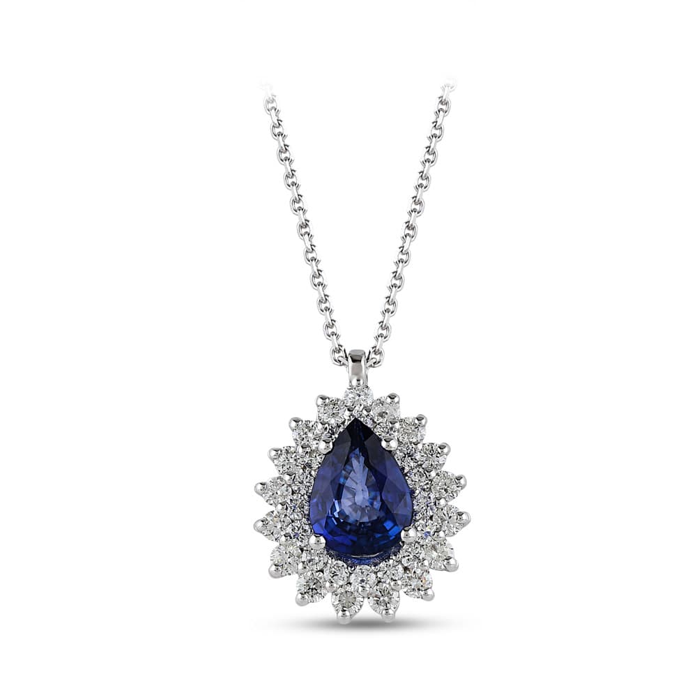 1,62 Karat Pırlanta Safir Kolye