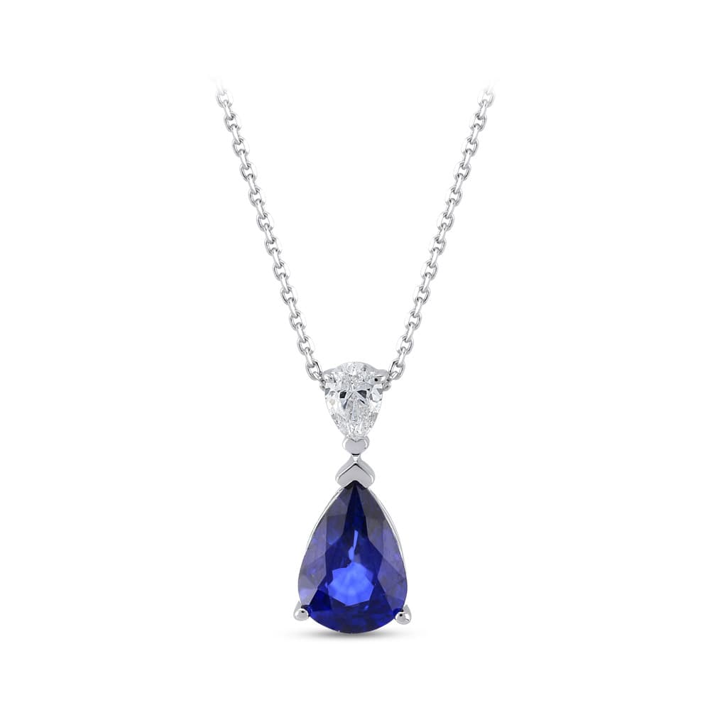 0,90 Karat Pırlanta Safir Kolye