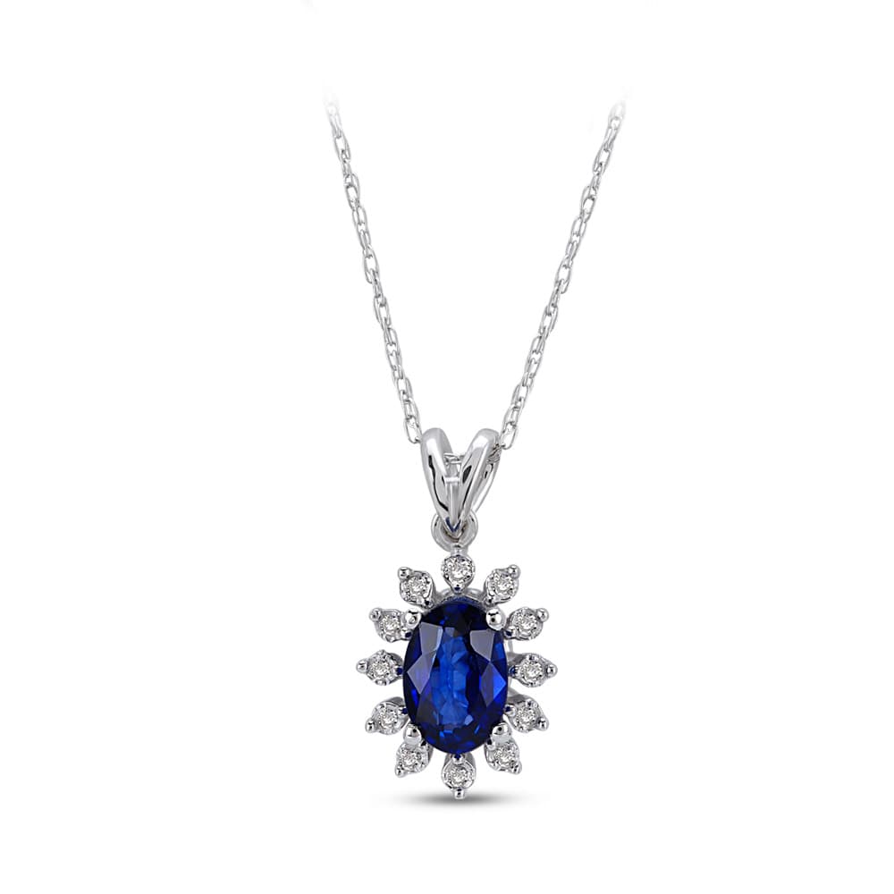 0,44 Karat Pırlanta Safir Kolye