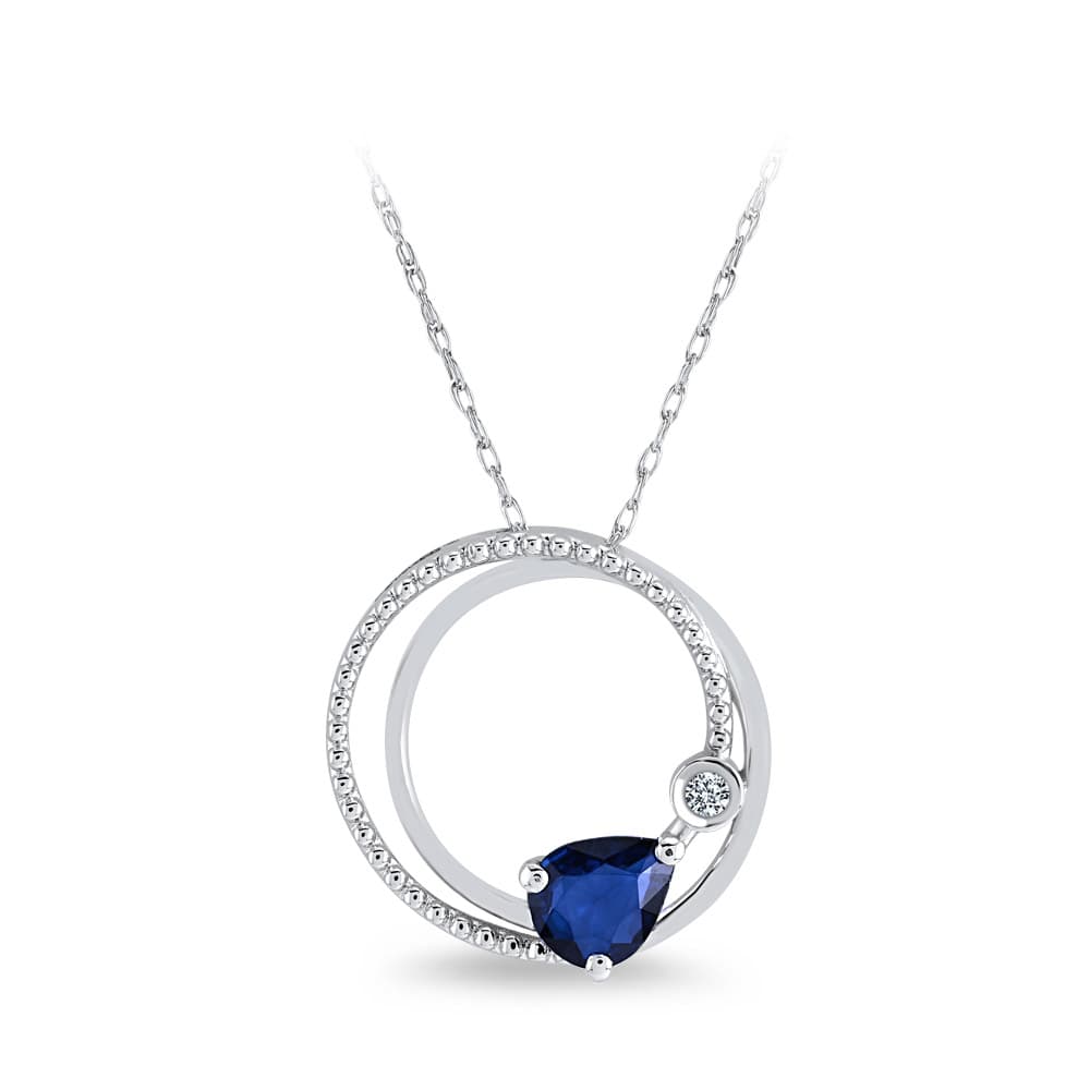 0,25 Karat Pırlanta Safir Kolye