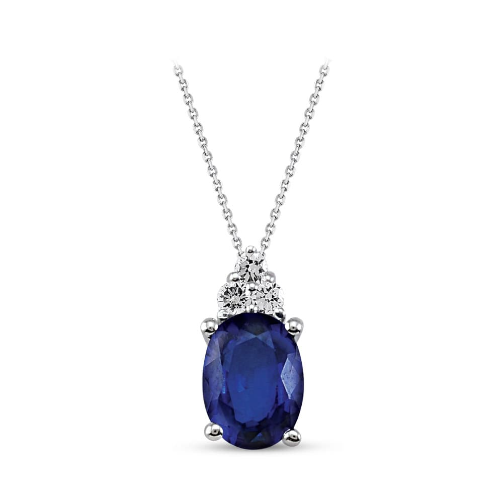 0,96 Karat Pırlanta Safir Kolye