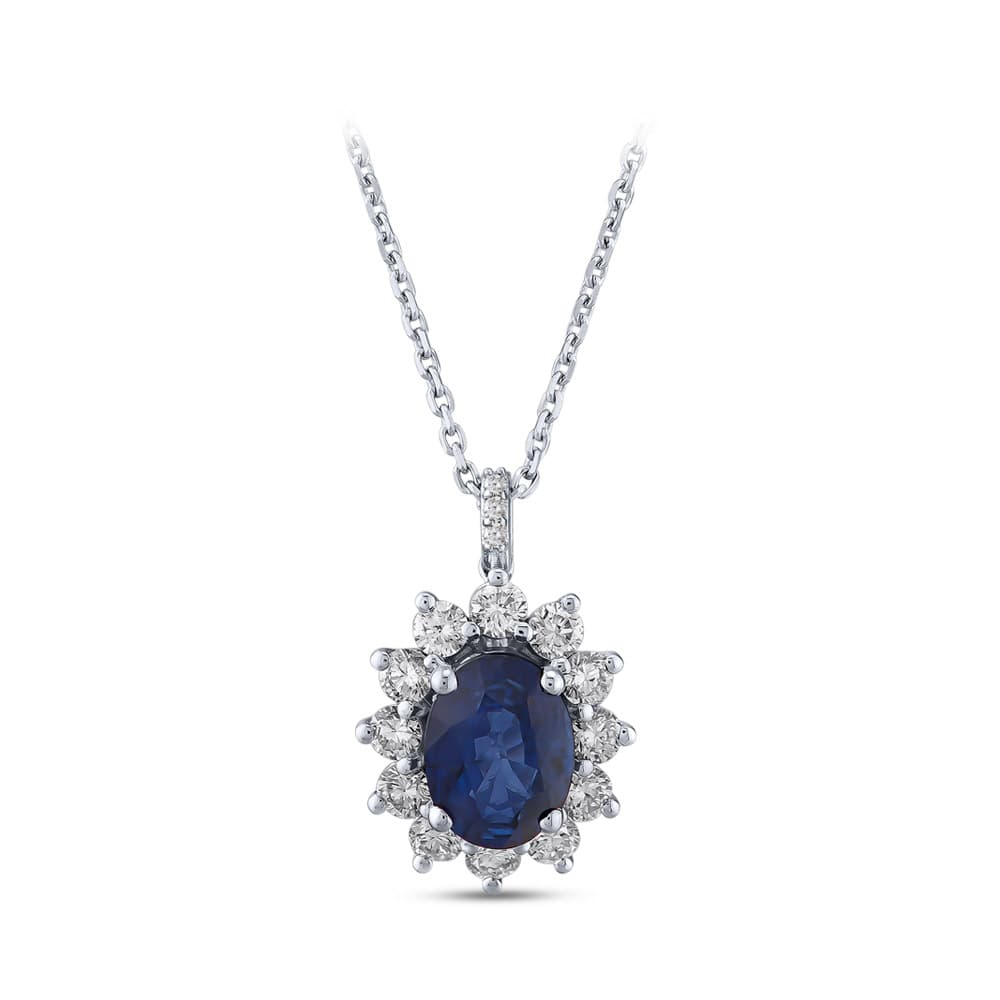 1,78 Karat Pırlanta Safir Kolye