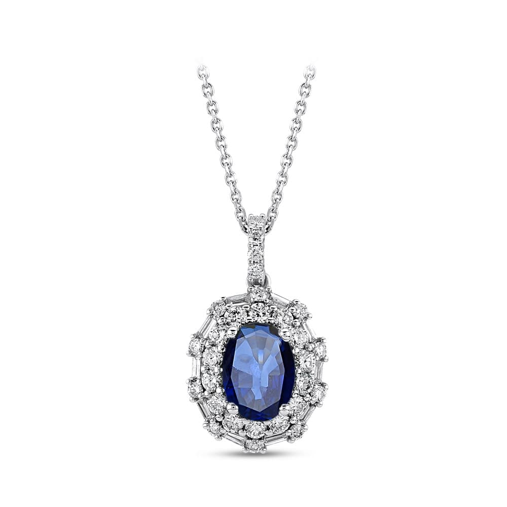 1,81 Karat Pırlanta Safir Kolye