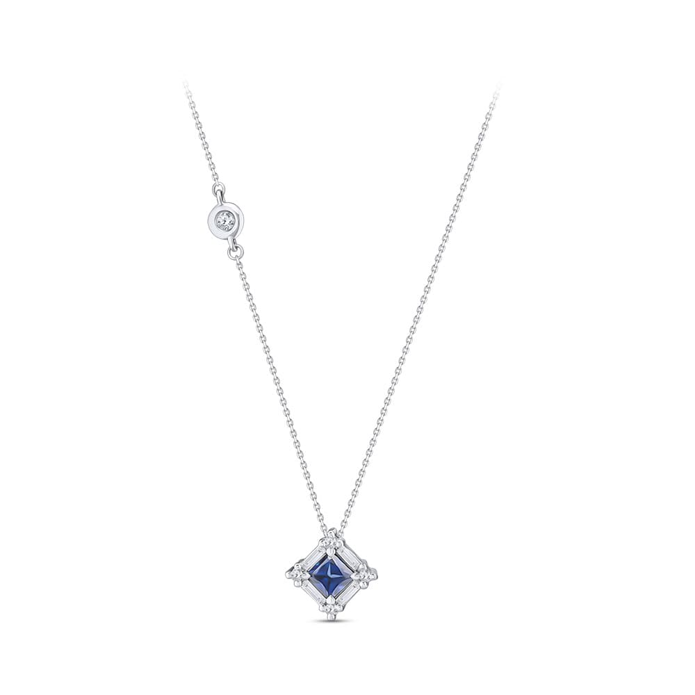 0,44 Karat Pırlanta Safir Kolye