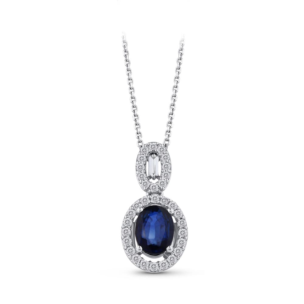 1,72 Karat Pırlanta Safir Kolye