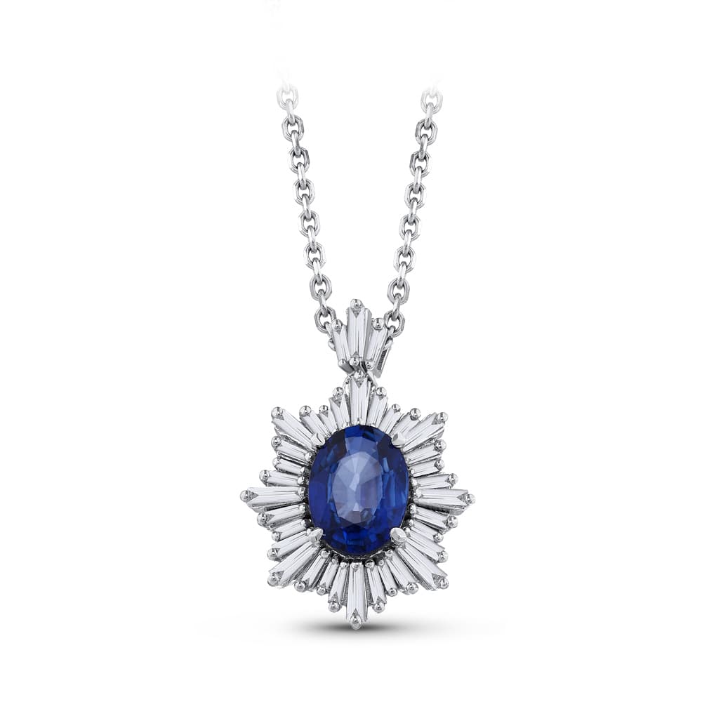 1,83 Karat Pırlanta Safir Kolye