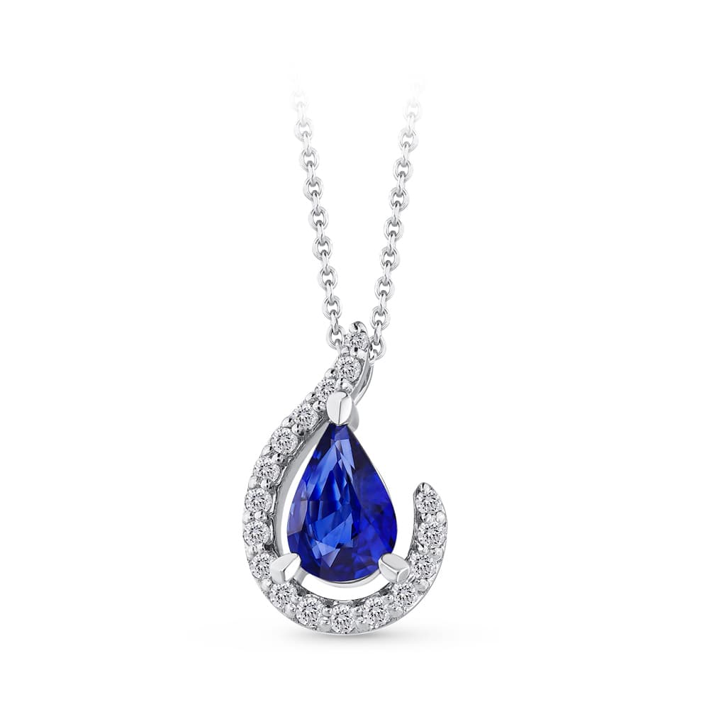 0,38 Karat Pırlanta Safir Kolye