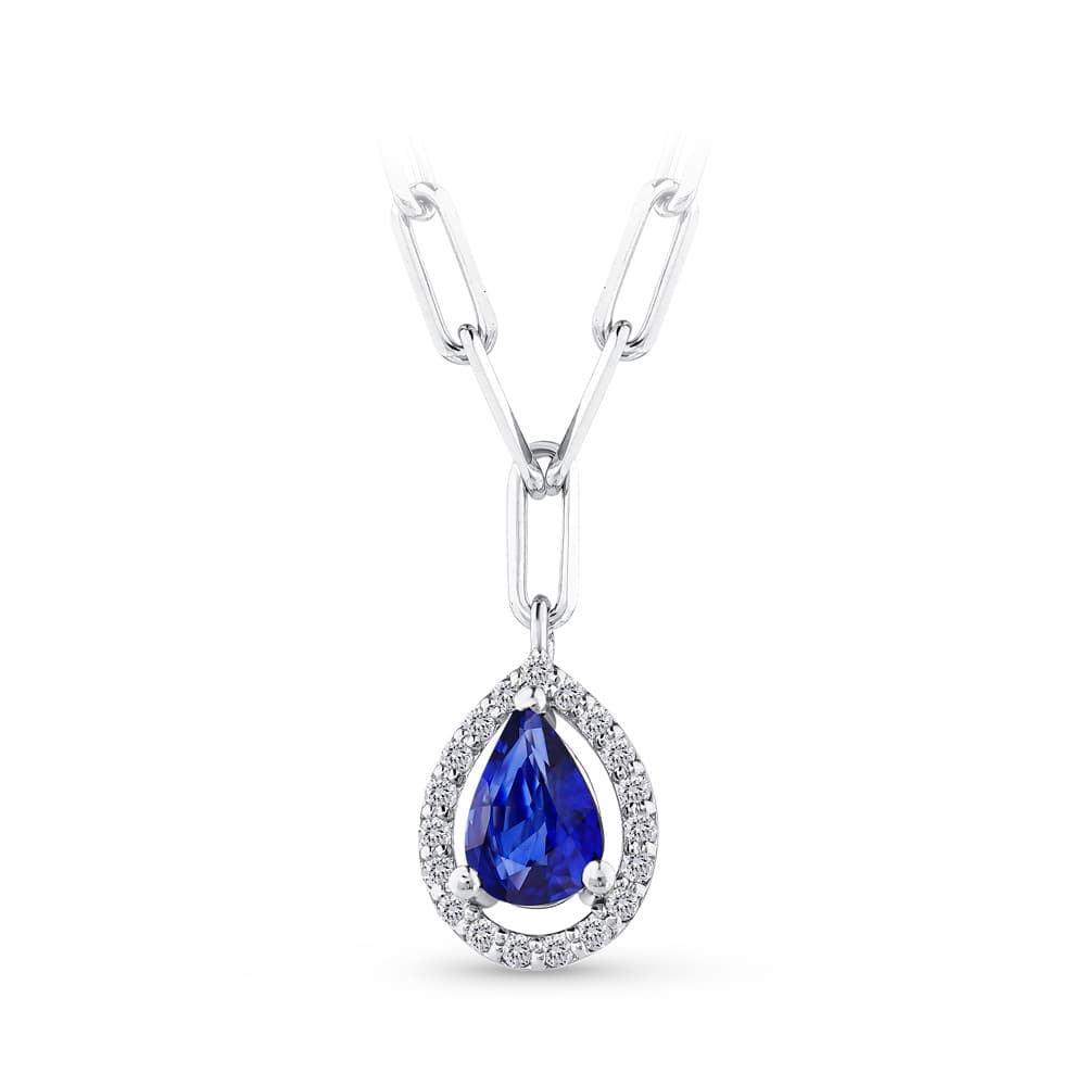 0,48 Karat Pırlanta Safir Kolye