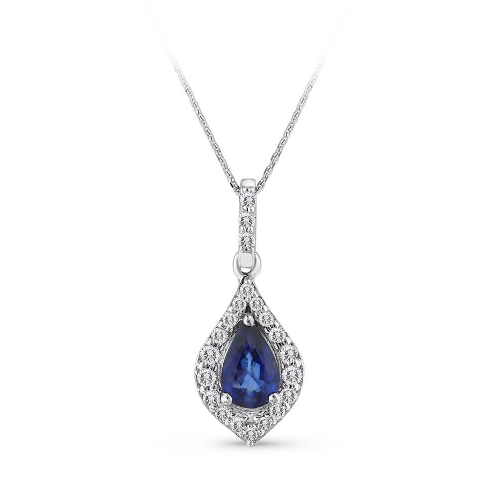 0,53 Karat Pırlanta Safir Kolye