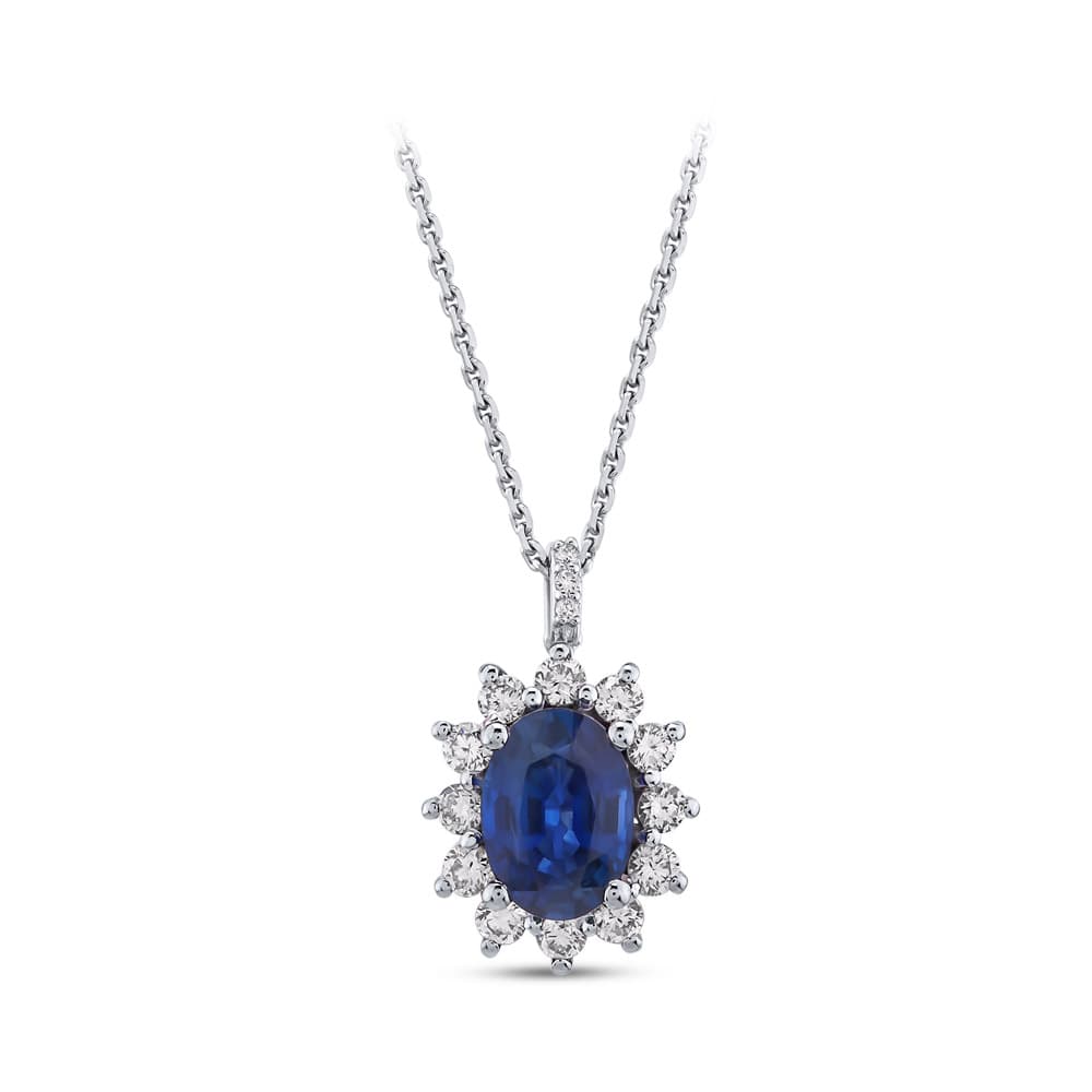 1,60 Karat Pırlanta Safir Kolye