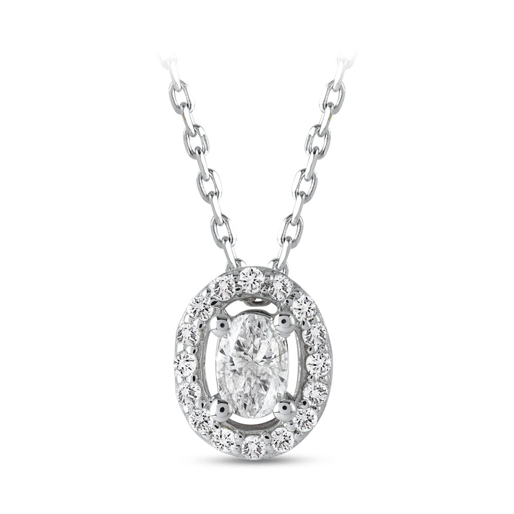 0,30 Karat Oval Tektaş Pırlanta Kolye