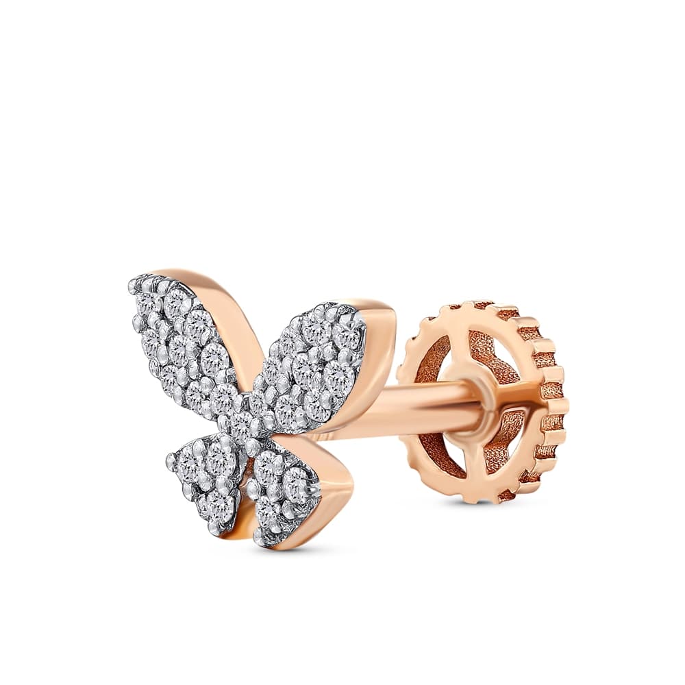 0,07 Karat Pırlanta Kelebek Tragus