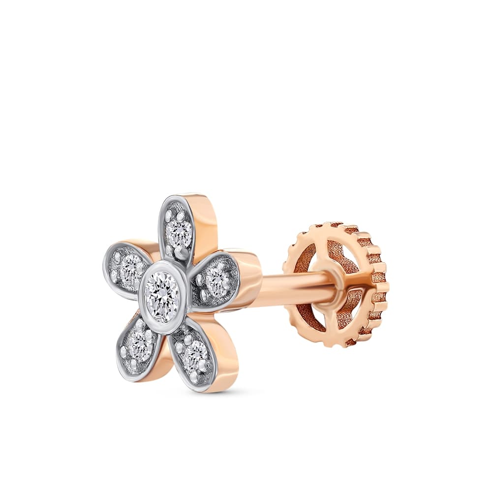 0,07 Karat Pırlanta Çiçek Tragus