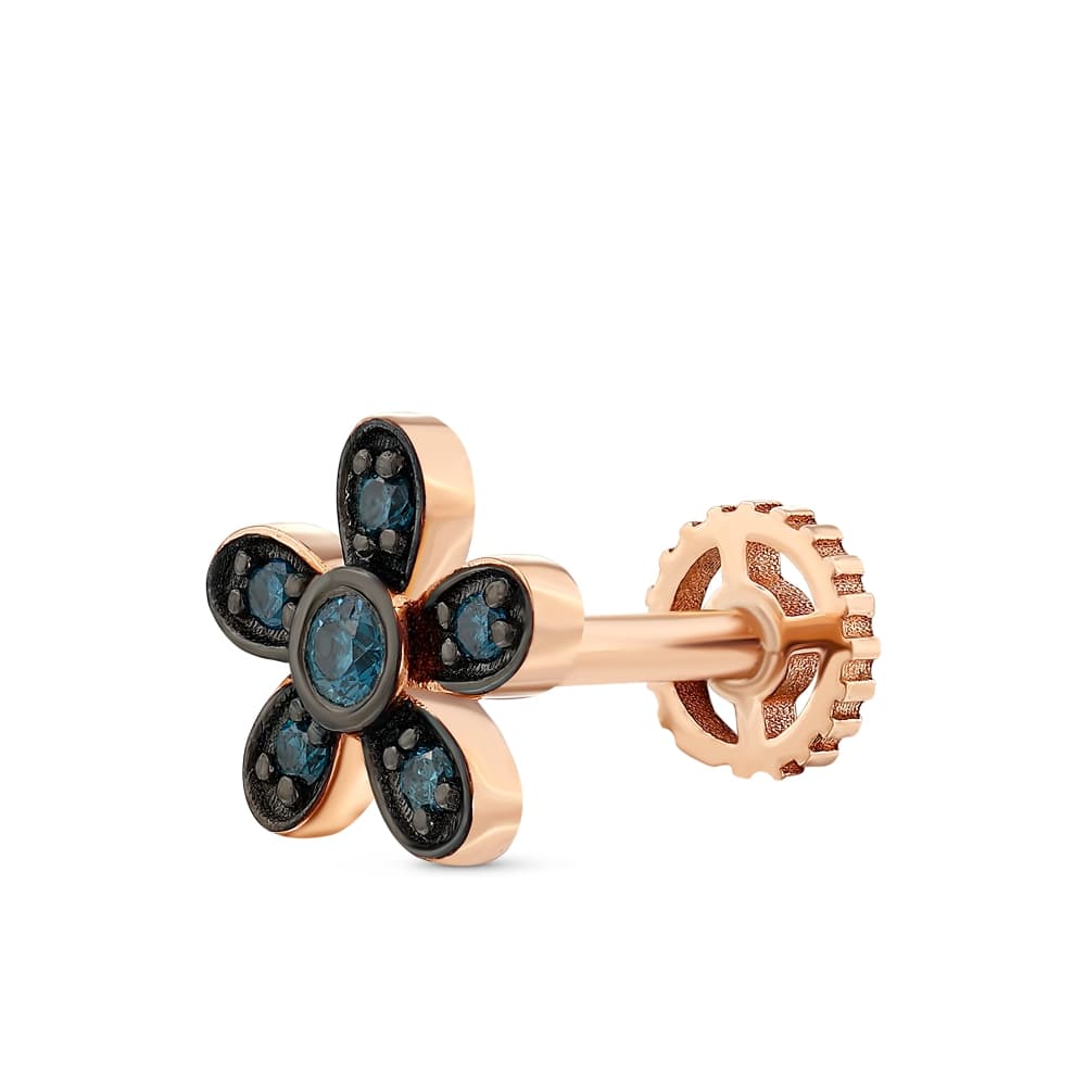 0,07 Karat Pırlanta Çiçek Tragus