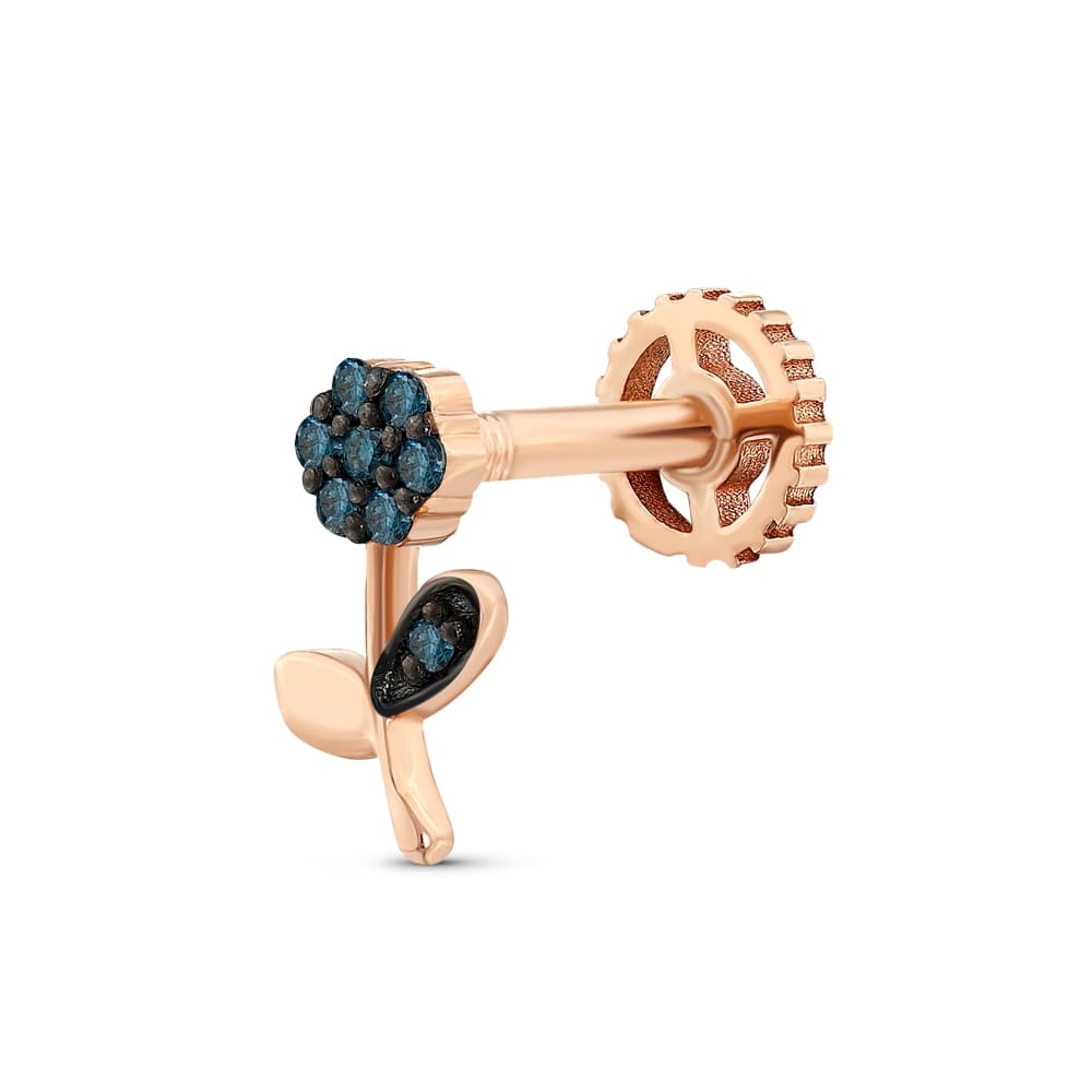 0,04 Karat Pırlanta Çiçek Tragus