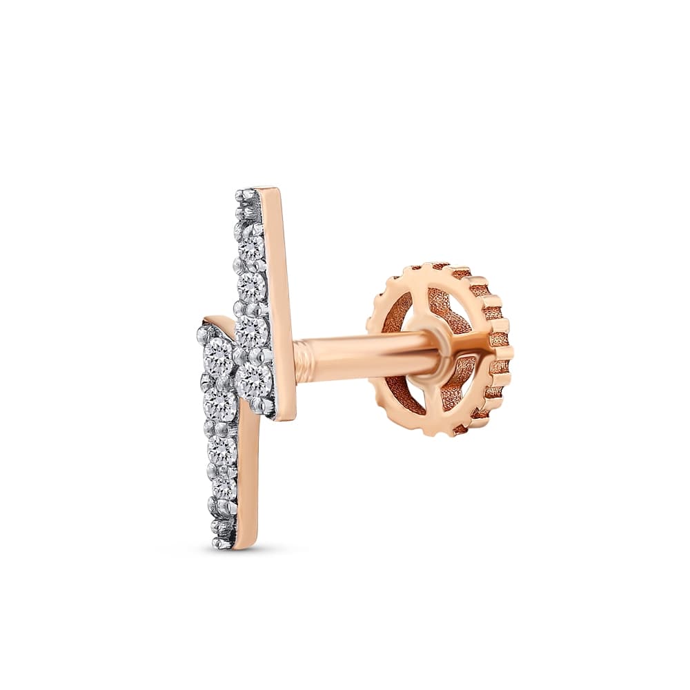 0,04 Karat Pırlanta Şimşek Tragus