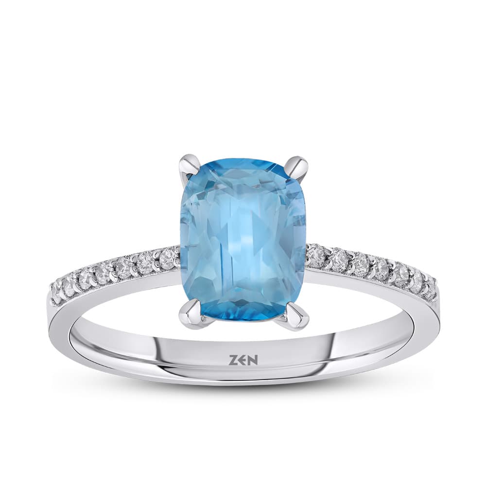 1,06 Karat Pırlanta Blue Topaz Yüzük