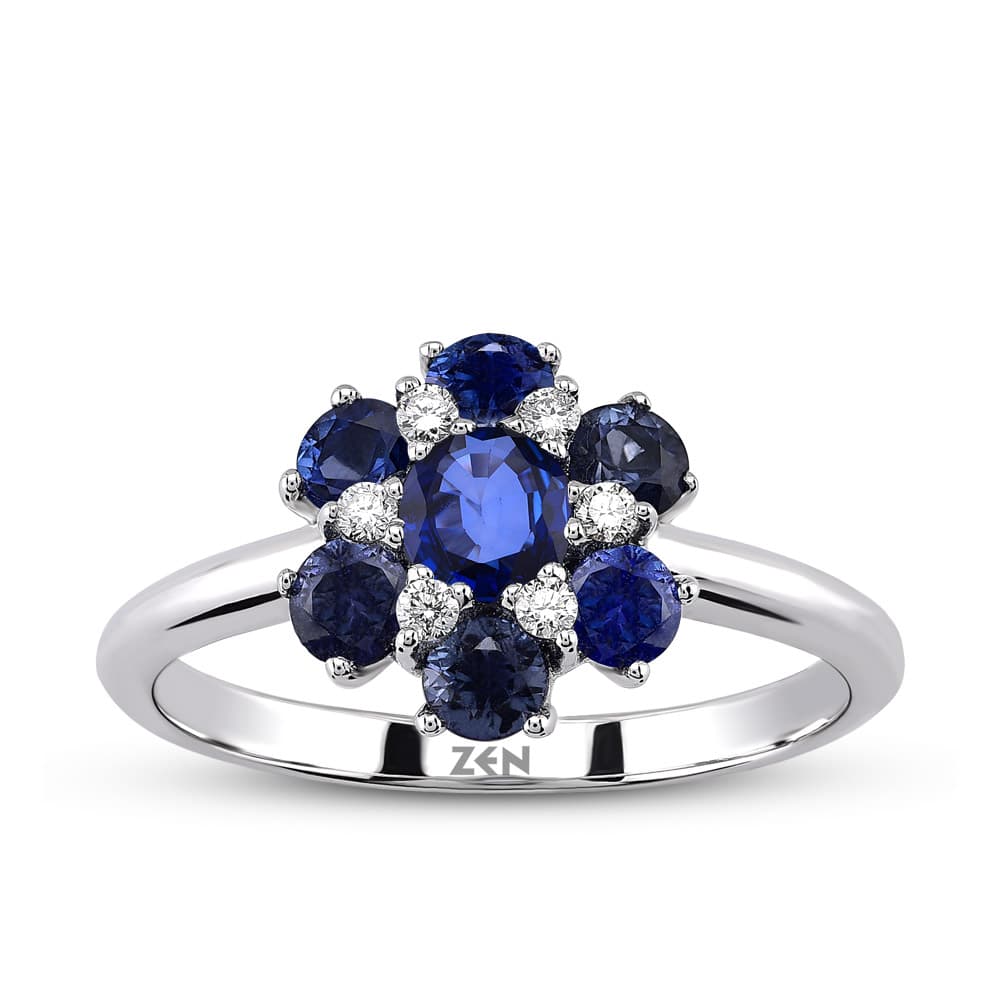 1,07 Karat Pırlanta Safir Yüzük
