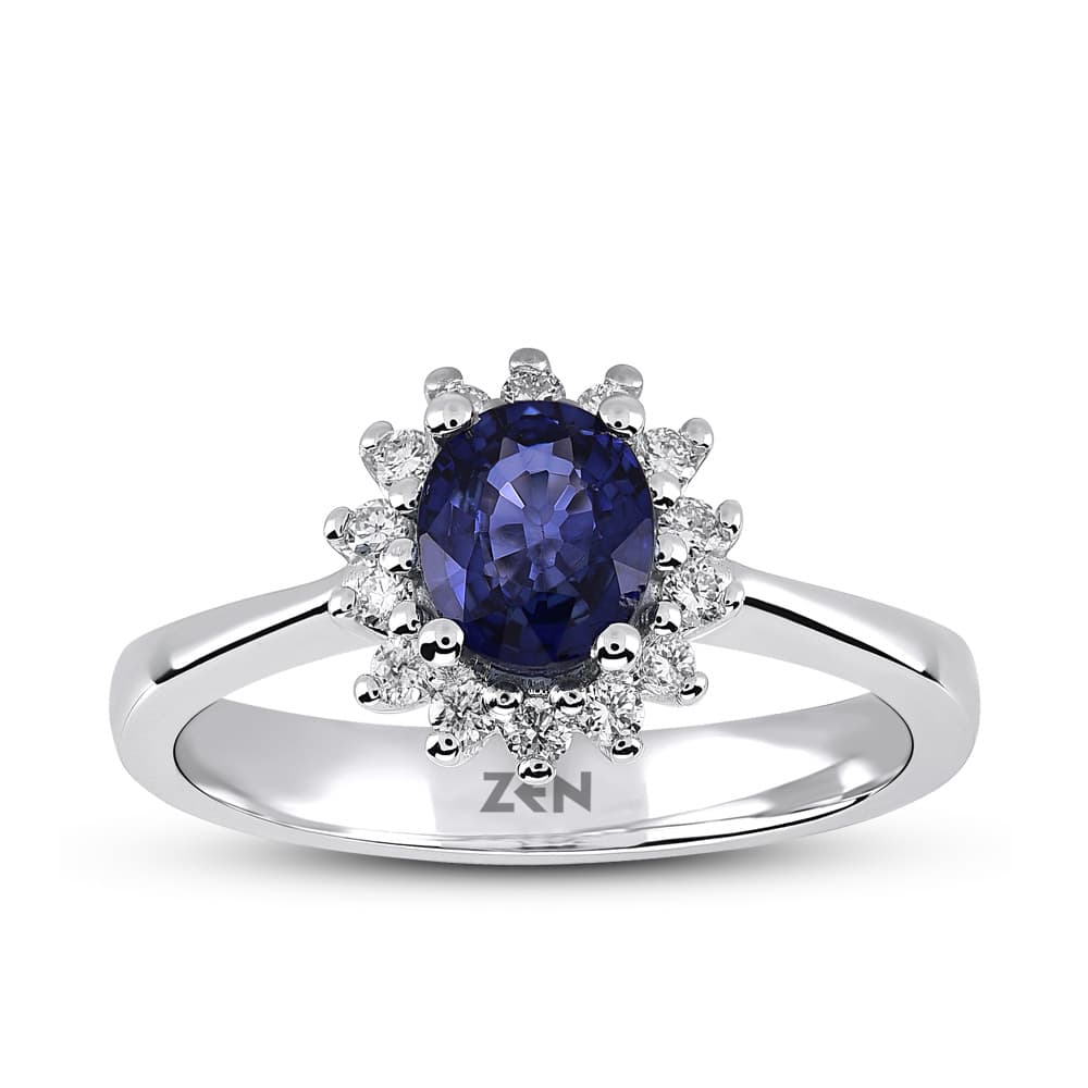 1,05 Karat Pırlanta Safir Yüzük