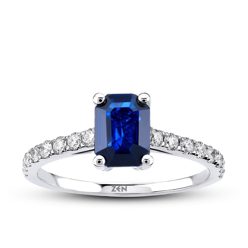 1,25 Karat Pırlanta Safir Yüzük