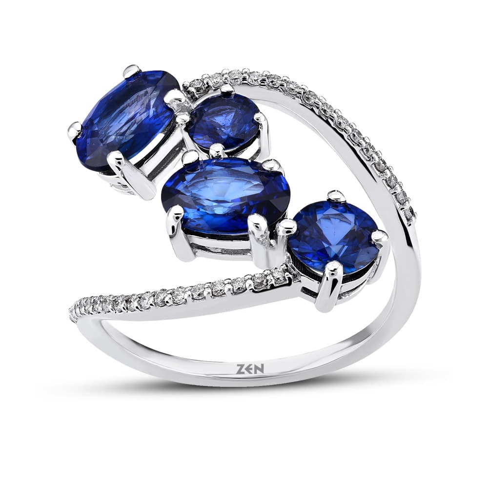 2,67 Karat Pırlanta Safir Yüzük