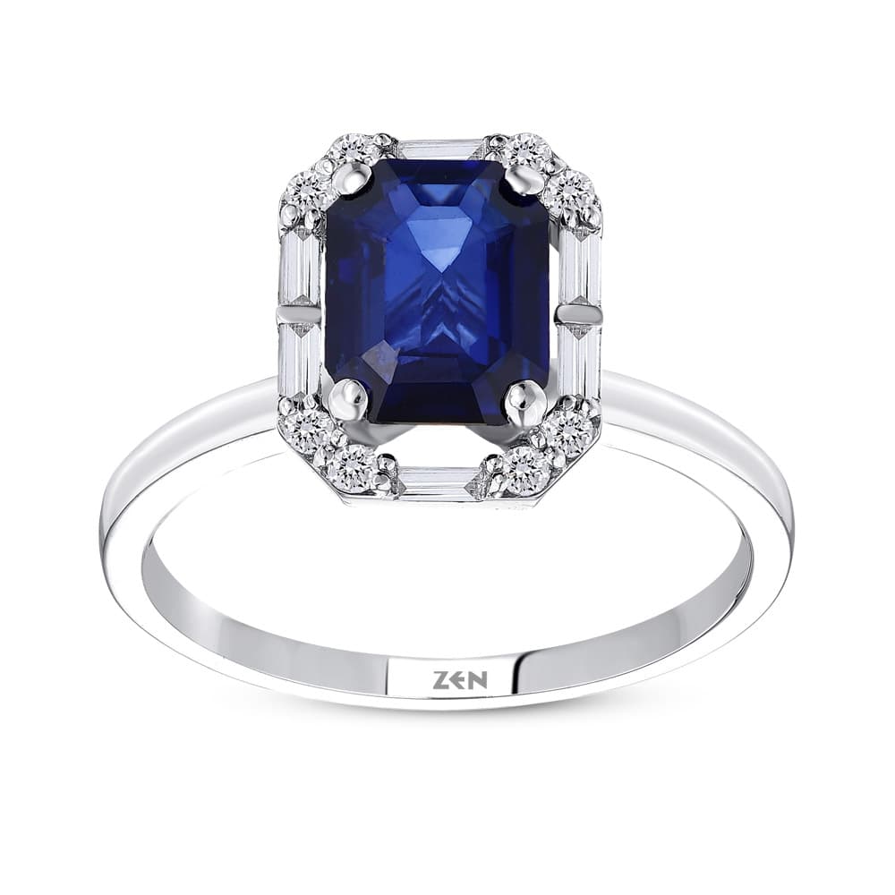 1,69 Karat Pırlanta Safir Yüzük