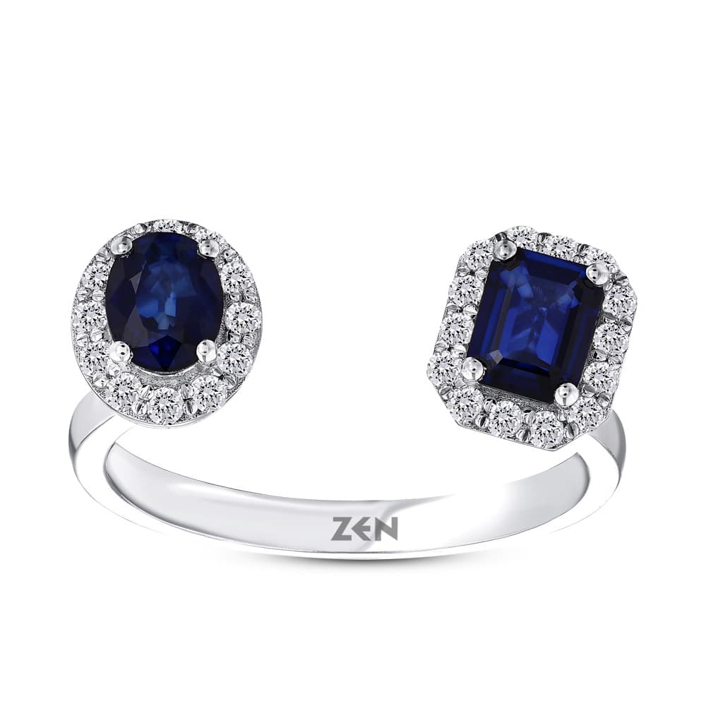 1,12 Karat Pırlanta Safir Yüzük