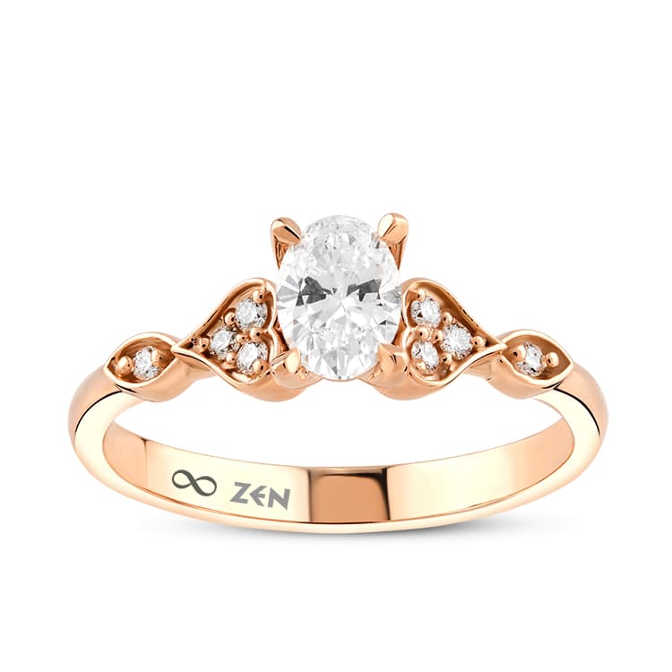 0,44 Karat Vintage Oval Tektaş Pırlanta Yüzük