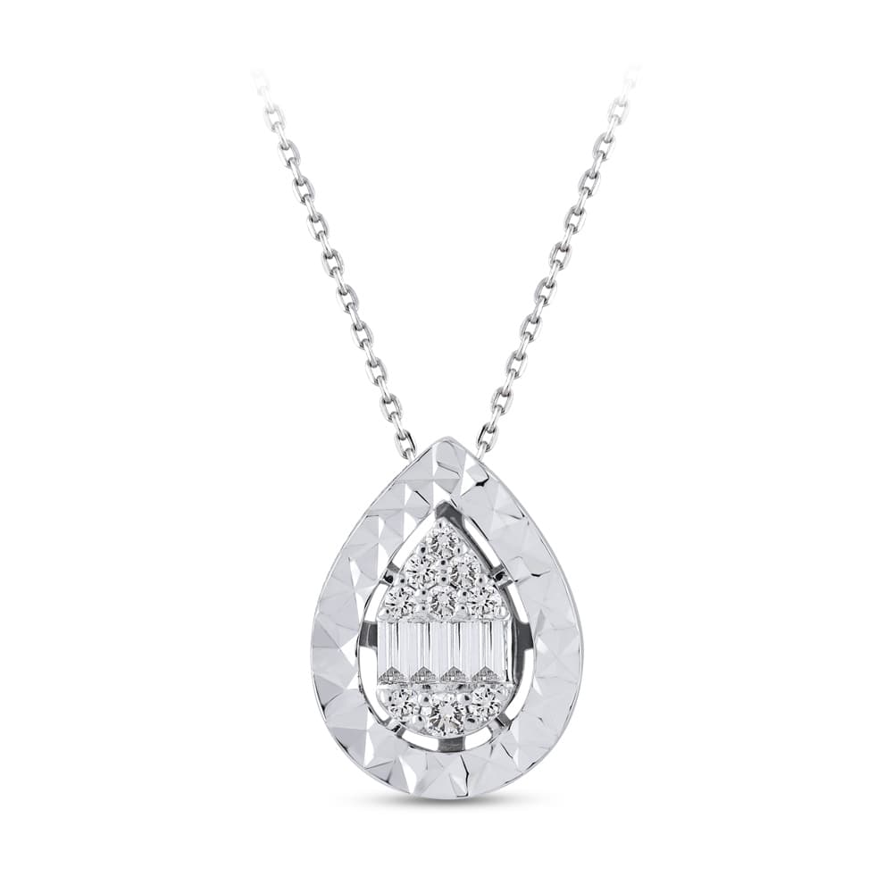 0,12 Karat Baget Pırlanta Kolye